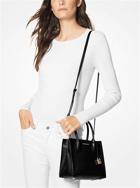 michael kors mercer gallery medium pebbled leather satchel|Michael Kors planner.